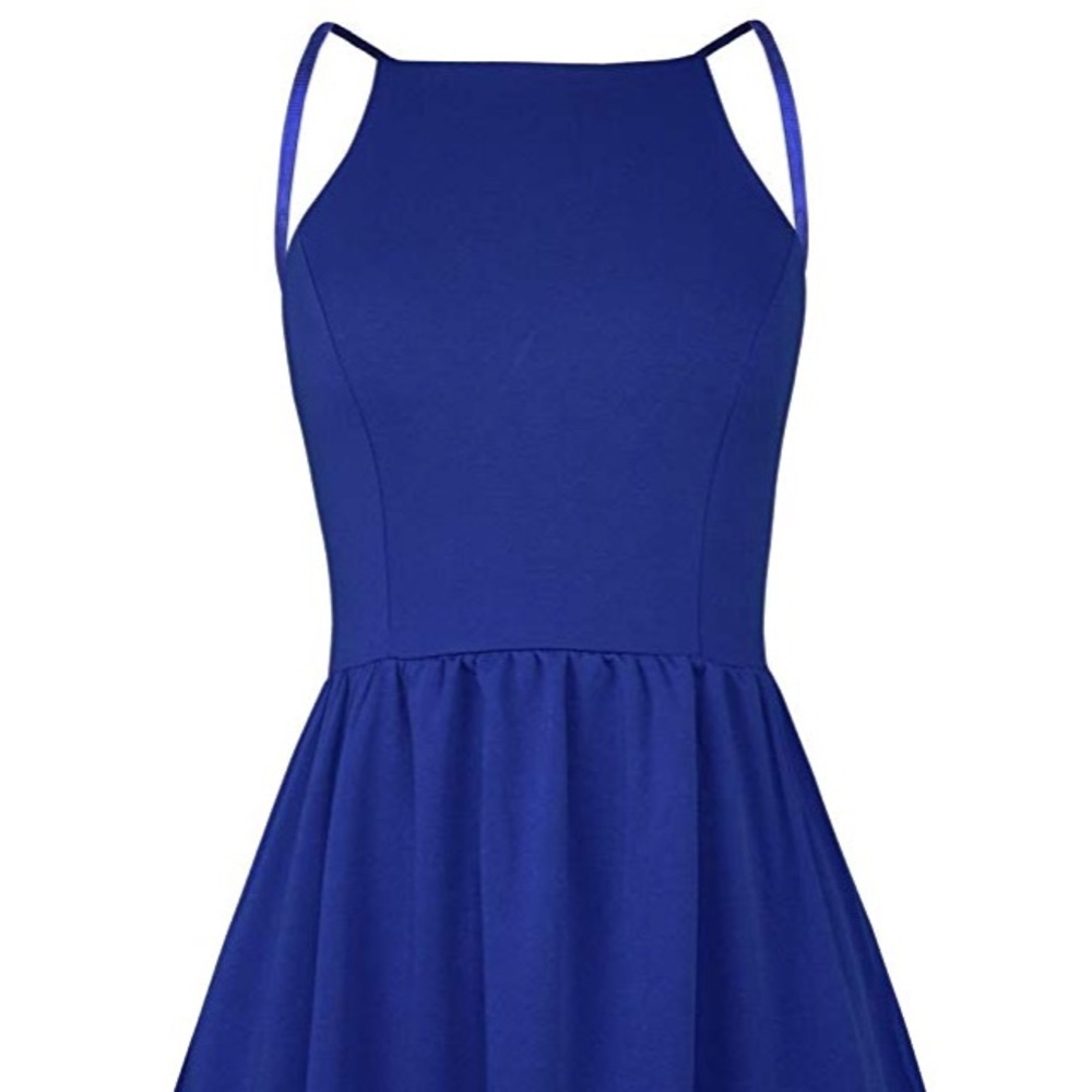 ROYAL BLUE HALTER STYLE MINI DRESS